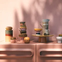 Servies 70s ceramics tapas schaal op voet L lush