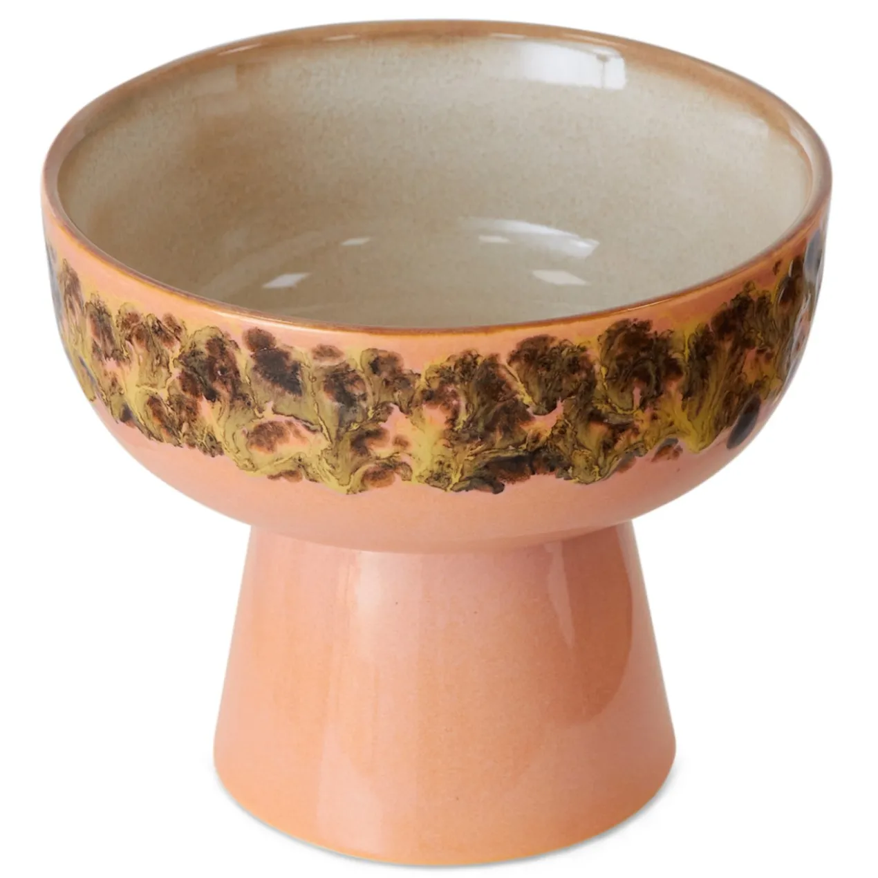 Servies 70s ceramics tapas schaal op voet L lush