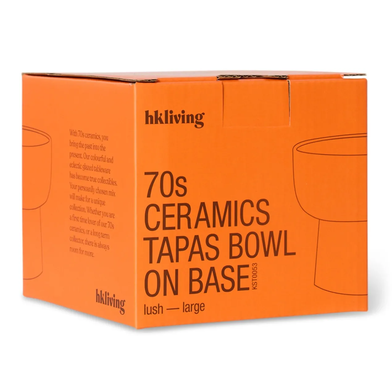 Servies 70s ceramics tapas schaal op voet L lush
