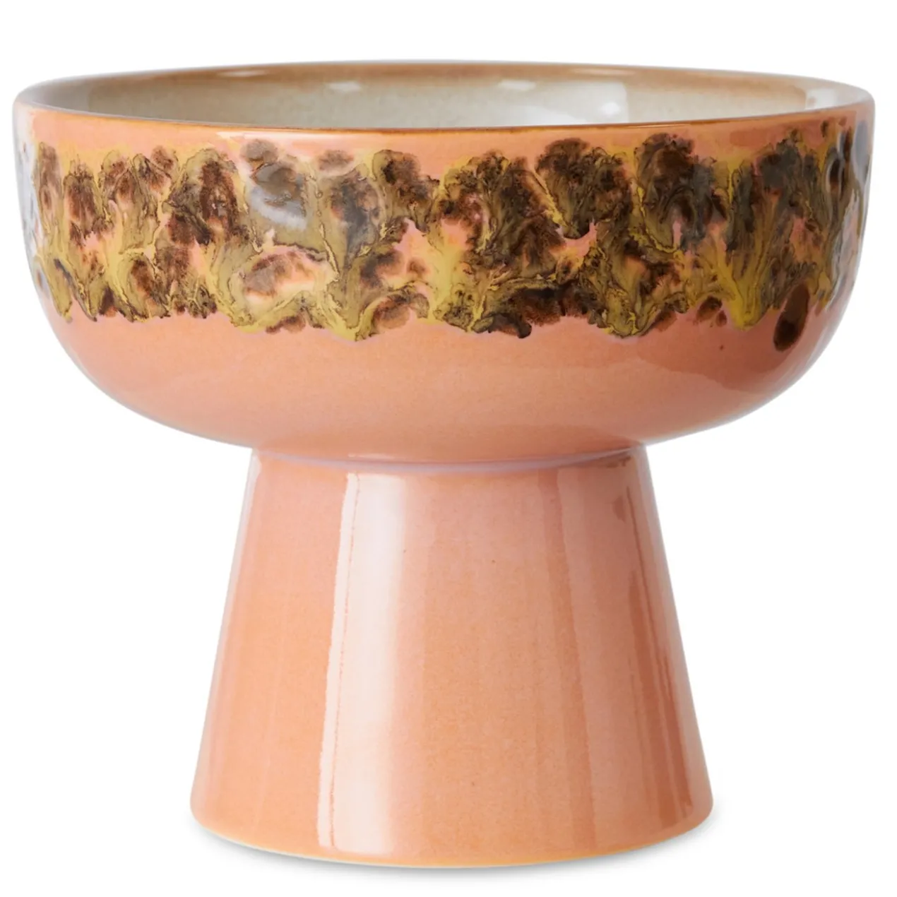 Servies 70s ceramics tapas schaal op voet L lush