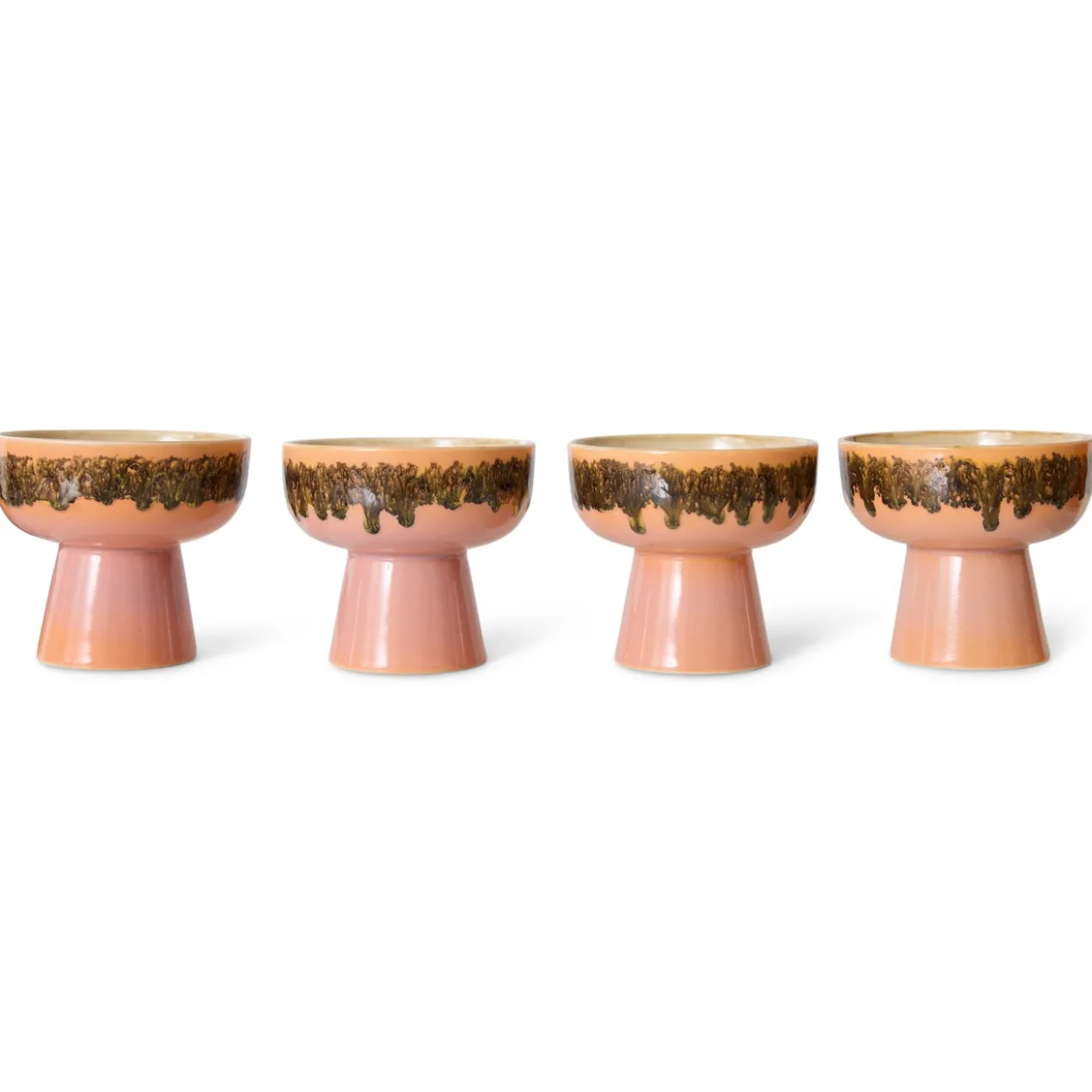 Servies 70s ceramics tapas schaal op voet L lush