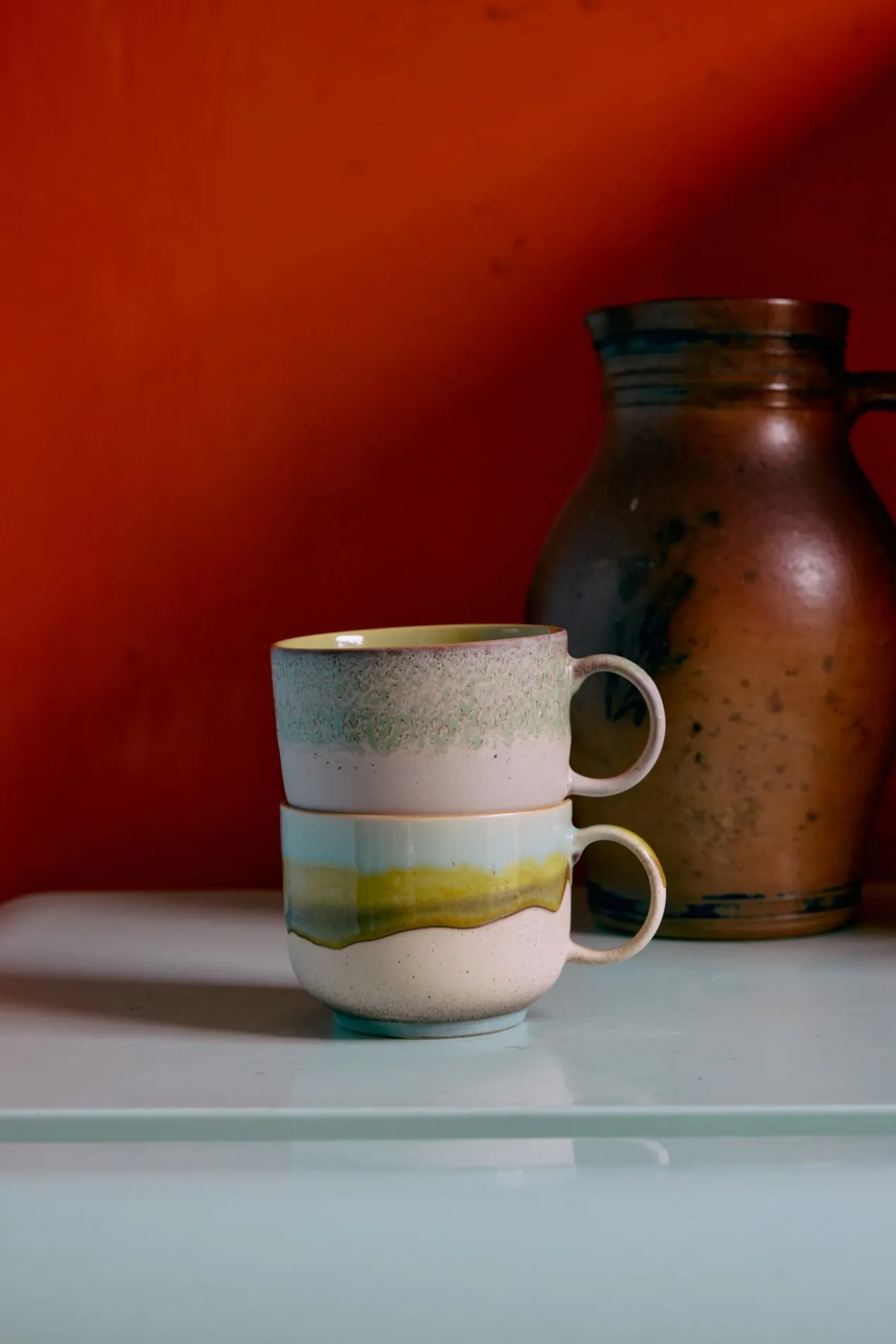 Servies 70's Ceramics thee mok Neo - set van 2