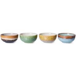 Servies 70's Ceramics XS schaal castor - set van 4