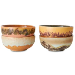Servies 70's Ceramics XS schaaltje marine - set van 4