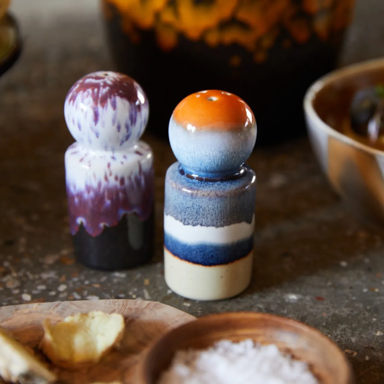 Servies 70's Ceramics zout - en peperstel stargaze