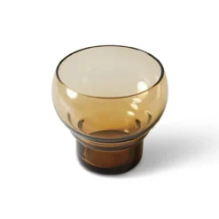 Servies 70's glassware: bulb glas amber - set van 4