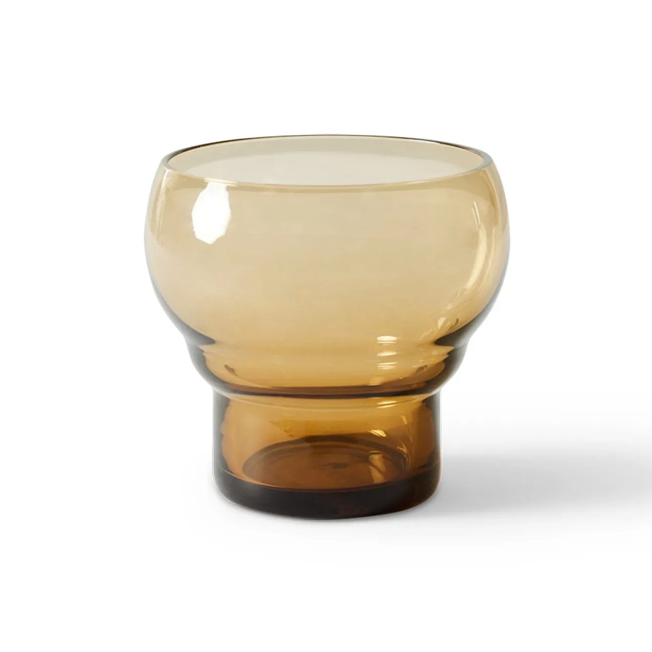 Servies 70's glassware: bulb glas amber - set van 4