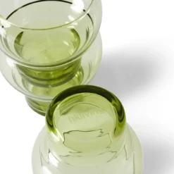 Servies 70's glassware bulb glasses mint green - set van 4