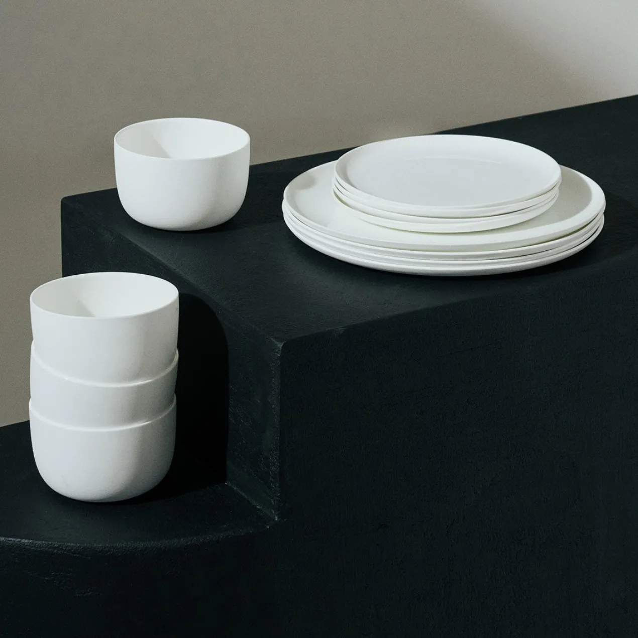 Servies White Base - set van 12