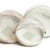 Set bamboe vliegenmanden - wit + turquoise/goud