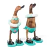 Set houten eenden strandkleding met slippers
