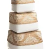 Set offer dozen / manden wit/naturel/wit