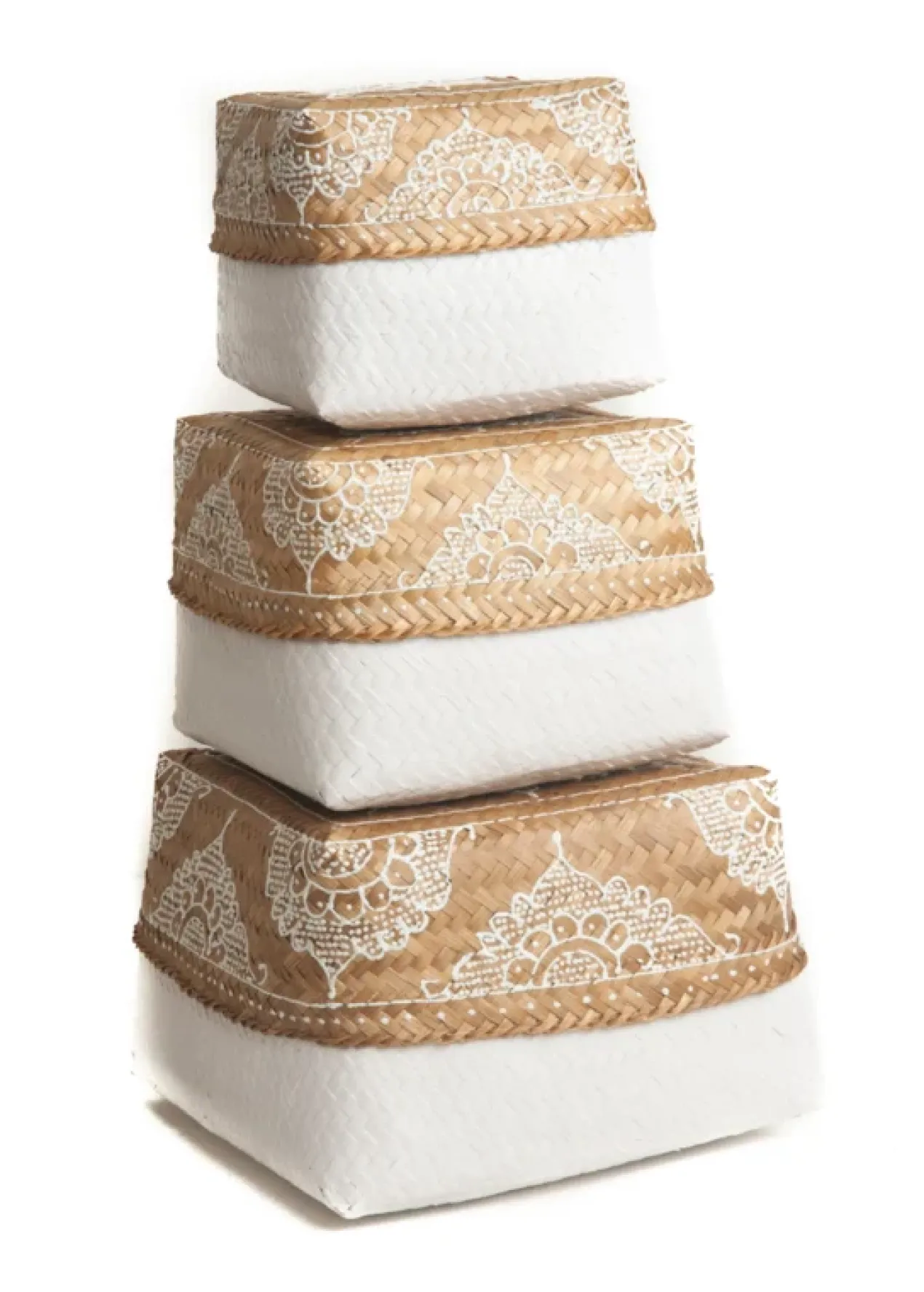Set offer dozen / manden wit/naturel/wit