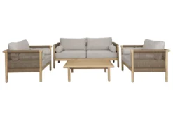 Set outdoor oasis (sofa + coffee table + 2 lounge chair )