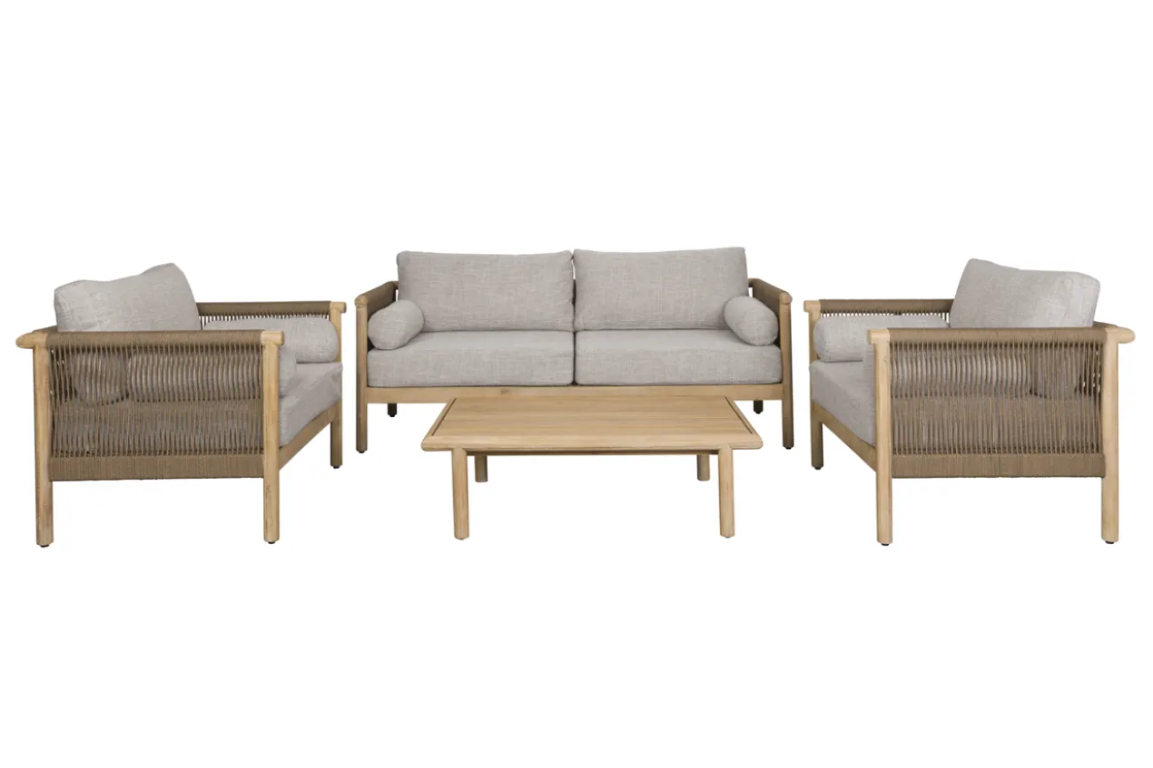 Set outdoor oasis (sofa + coffee table + 2 lounge chair )
