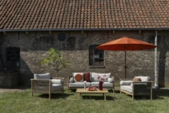 Set outdoor oasis (sofa + coffee table + 2 lounge chair )