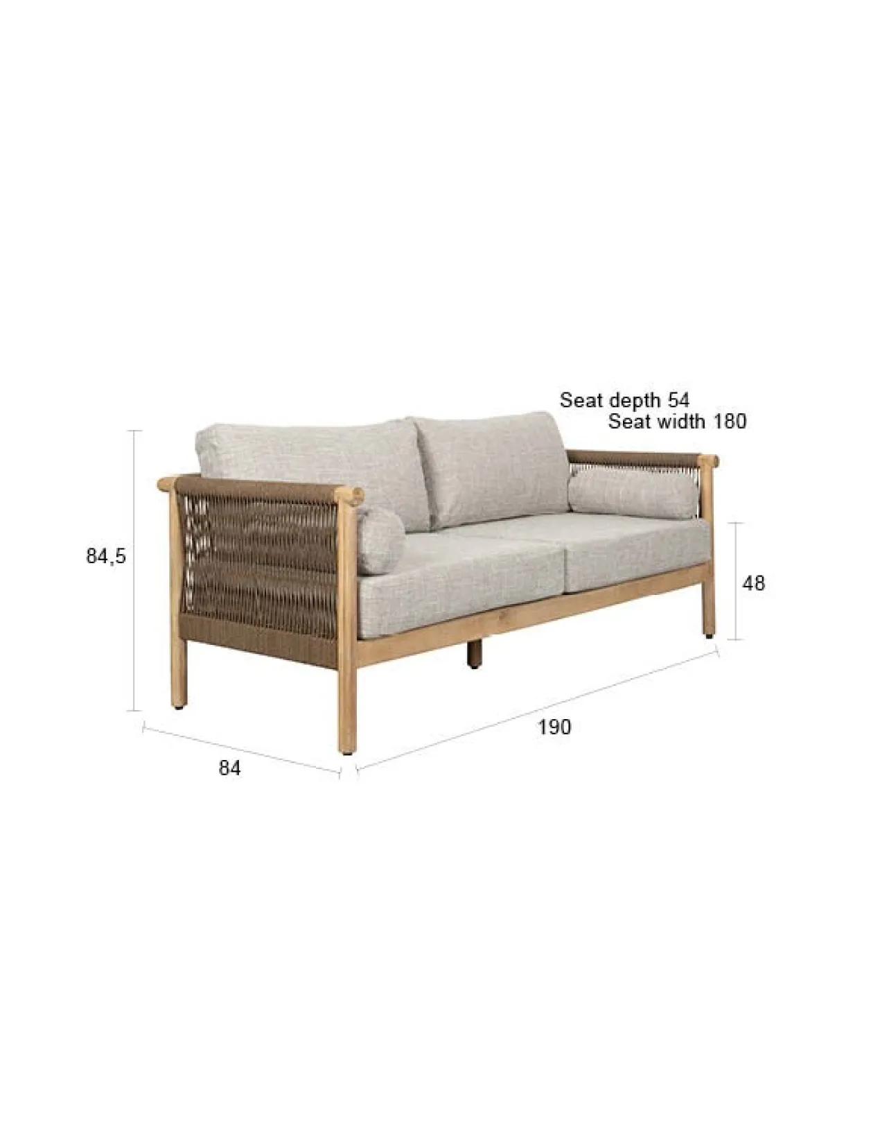 Set outdoor oasis (sofa + coffee table + 2 lounge chair )