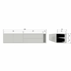 Settle down tv meubel 200 cm grenen dust [fsc]