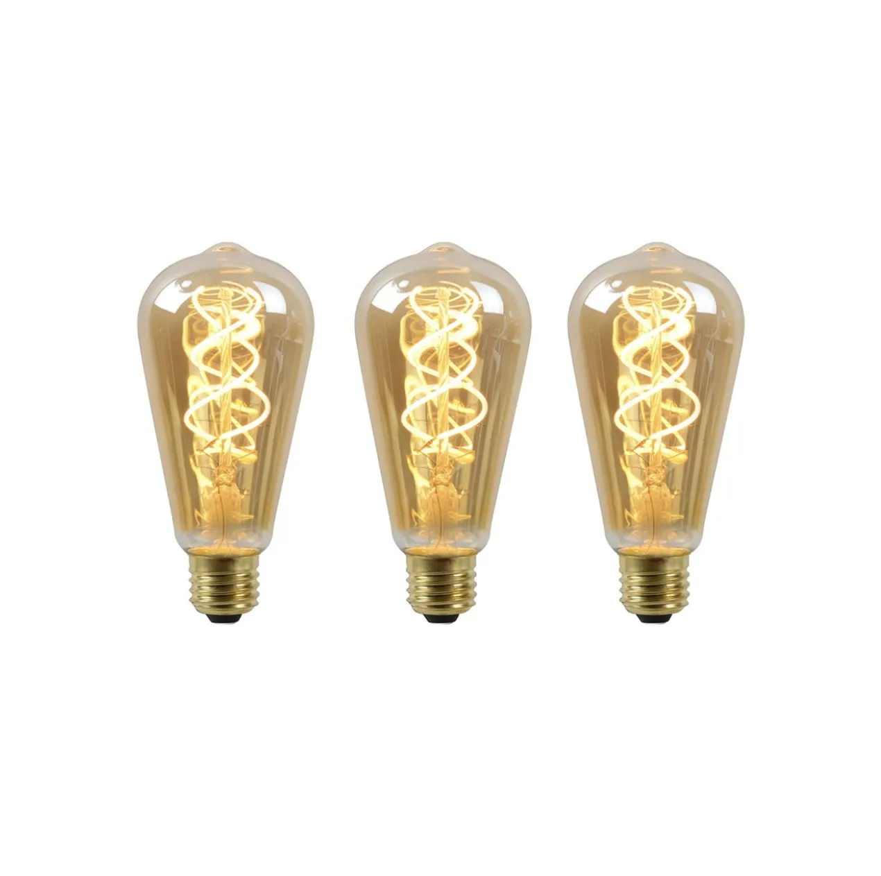 SET - 3X EDISON SPIRAAL AMBER