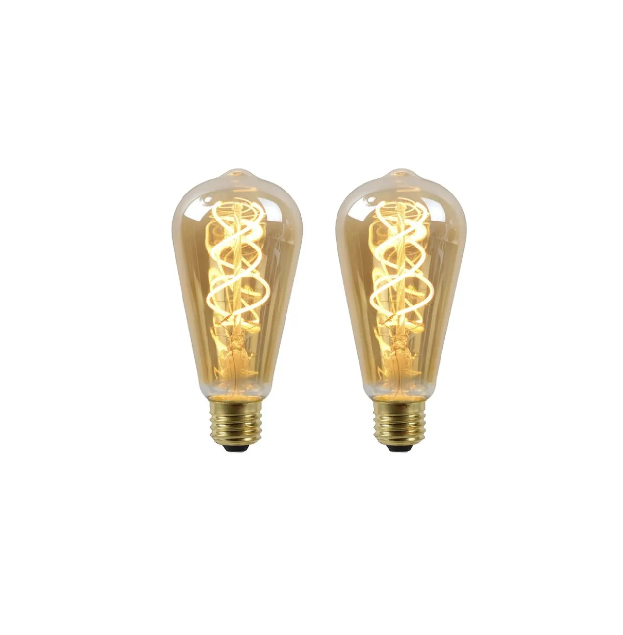 SET - 2X EDISON SPIRAAL AMBER - 3 STEPS DIMMABLE