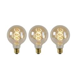 SET - 3X GLOBE 95MM SPIRAAL AMBER