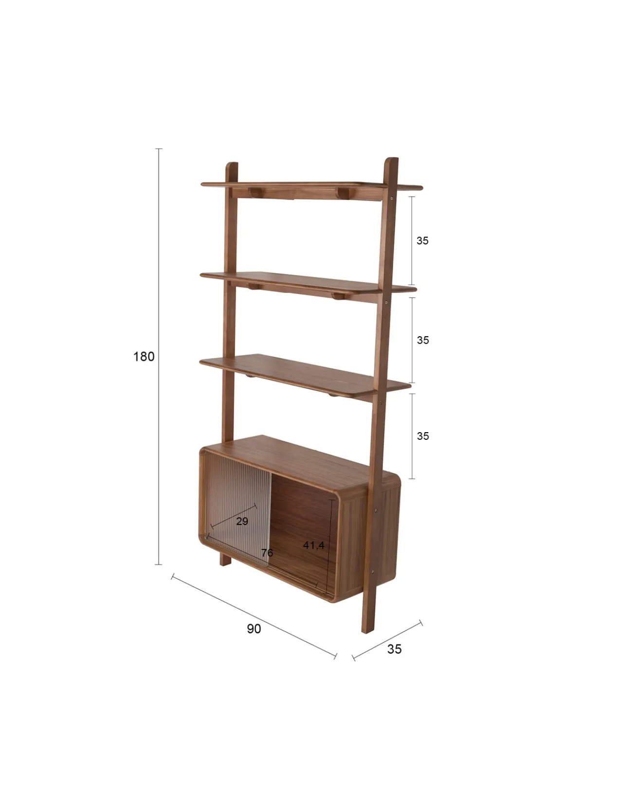 Shelf rise walnut