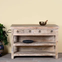 Shray - Mangohouten Consoletafel White Wash