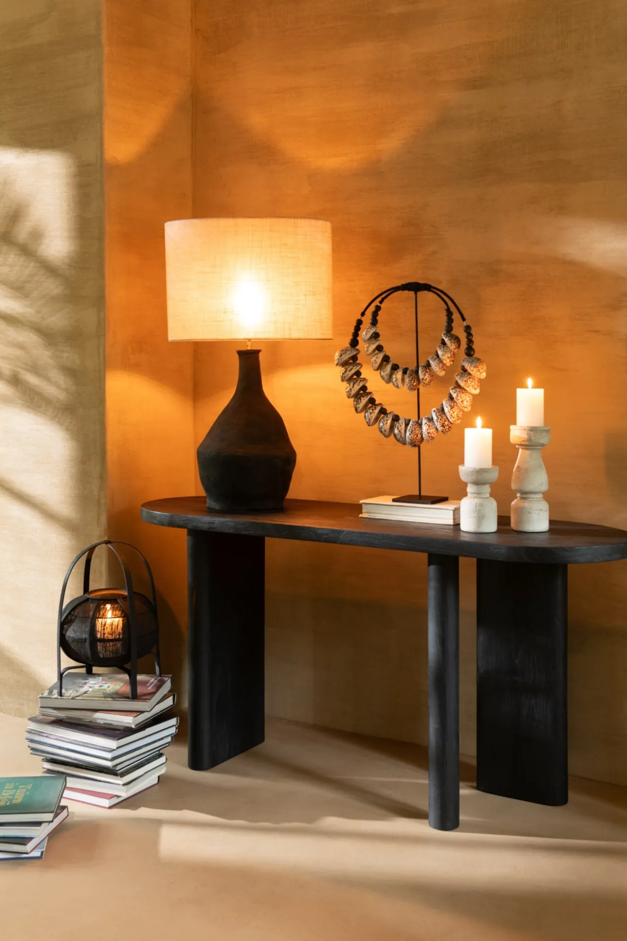 Sidetable teakhout zwart