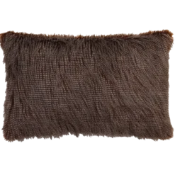 Sierkussen bont donker bruin ecru 57x38 cm