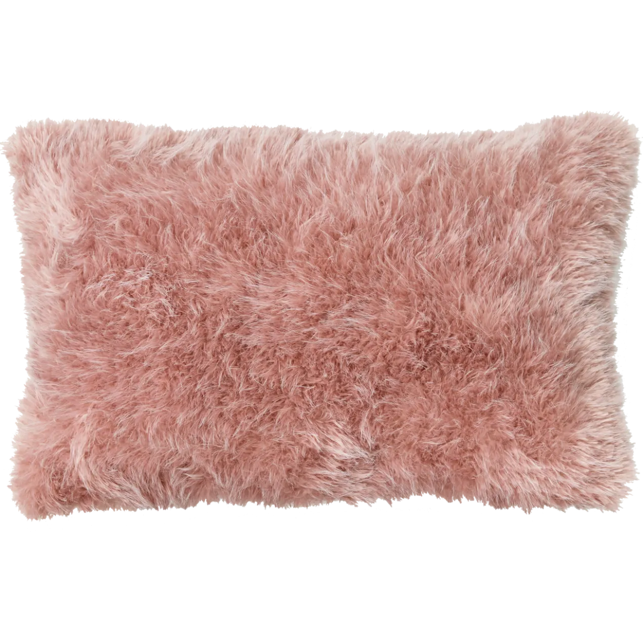 Sierkussen bont linnen oud roze 57x38 cm