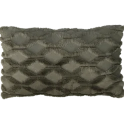 Sierkussen bont ruit olijf 56x36 cm