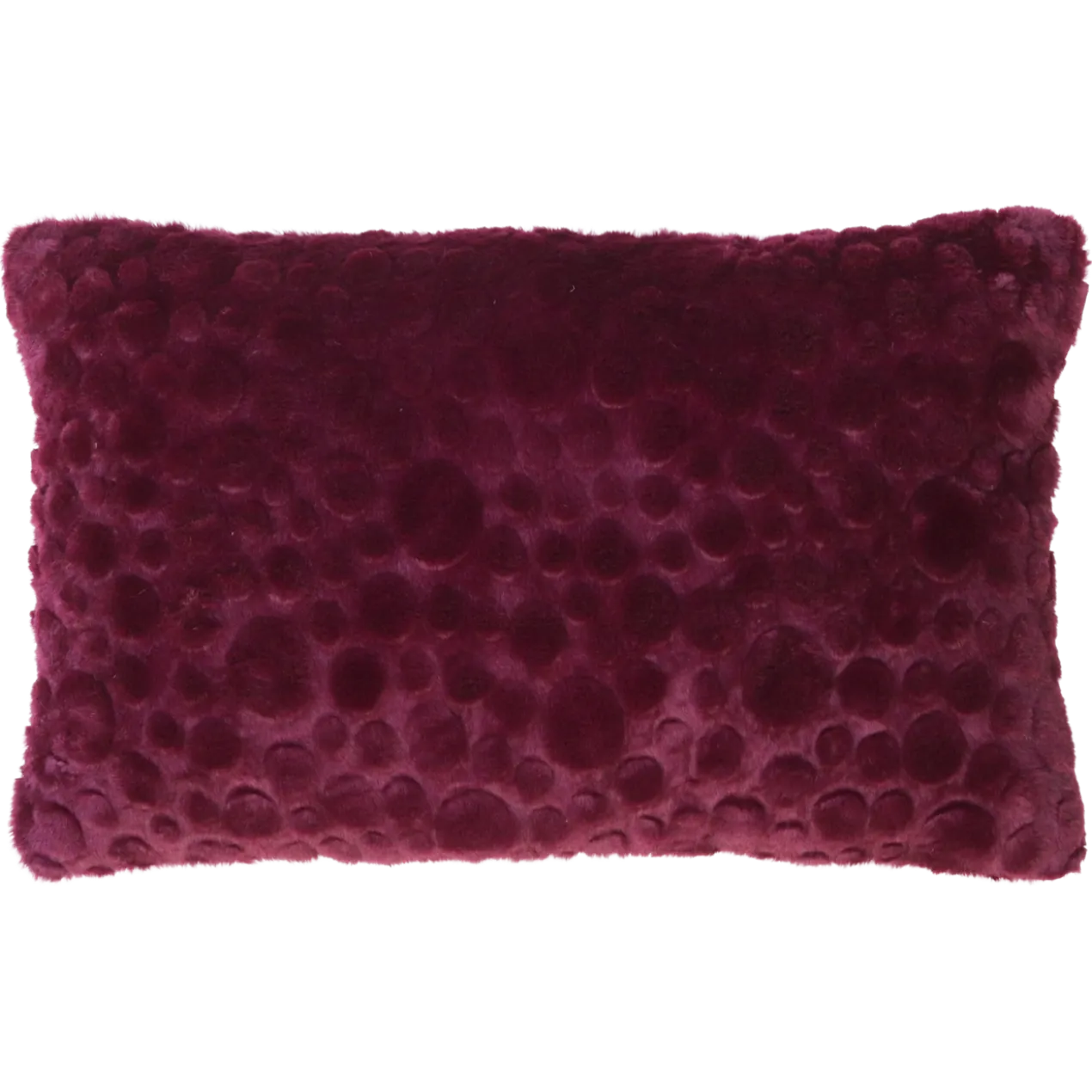 Sierkussen bont suede dot bordeaux 57x37 cm