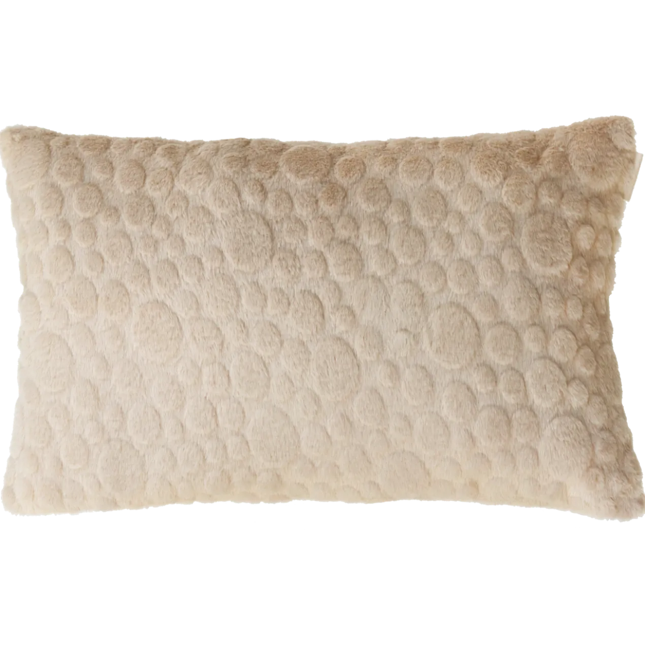 Sierkussen bont suede dot champagne