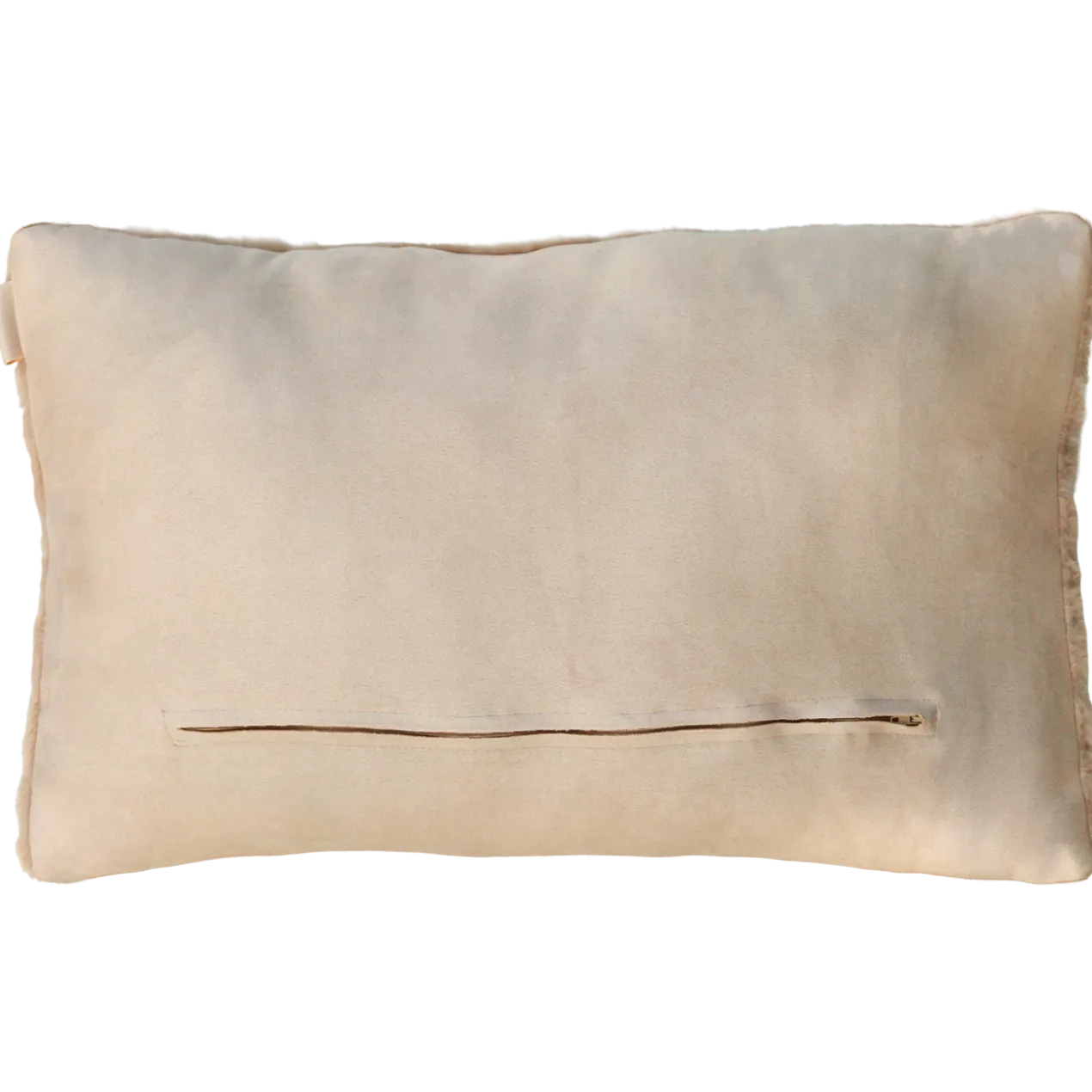 Sierkussen bont suede dot champagne