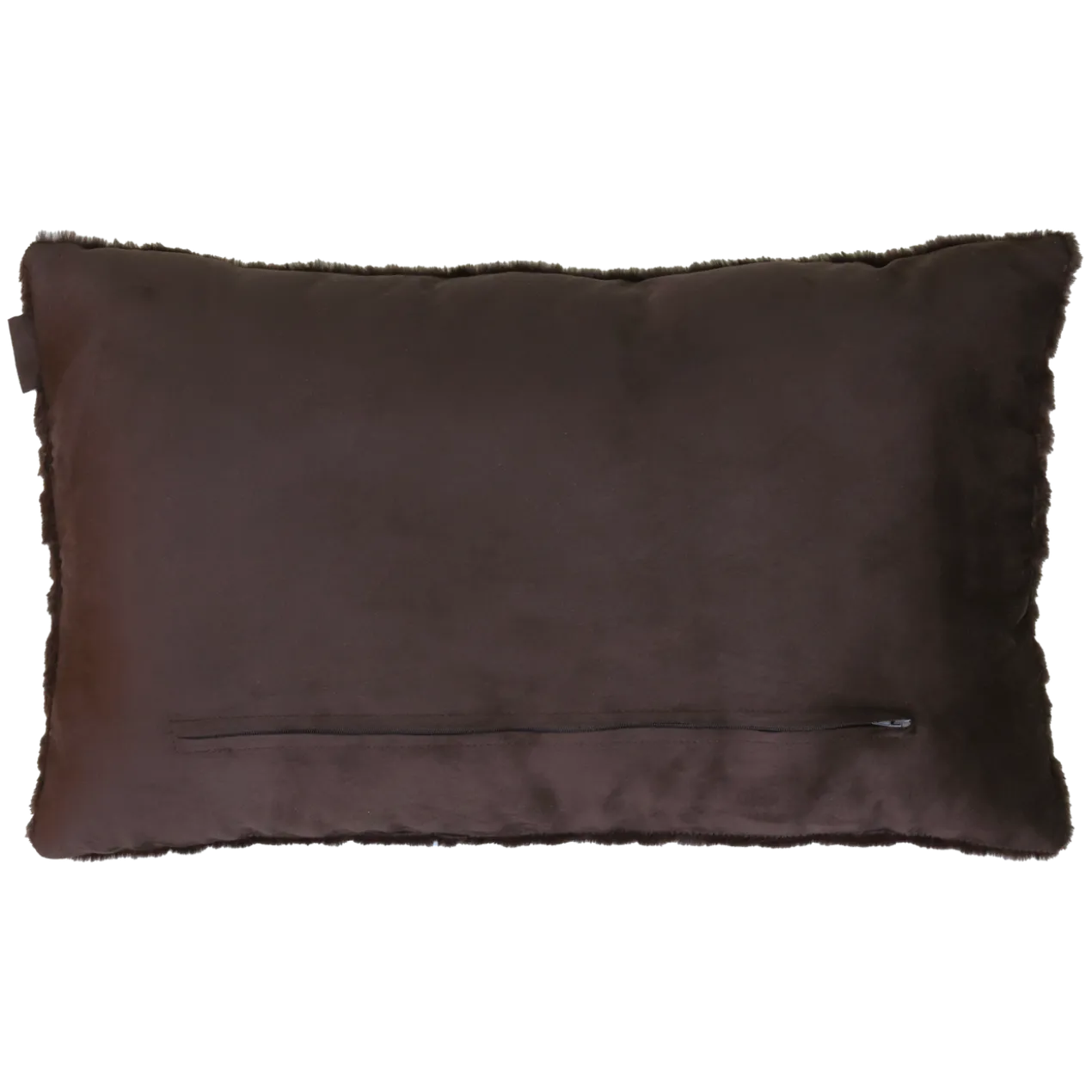 Sierkussen bont suede dot dark chocolate 57x37 cm