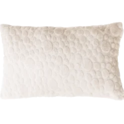Sierkussen bont suede dot ecru 57x37 cm