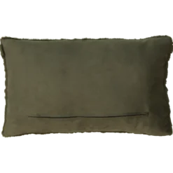 Sierkussen bont suede dot olijf 57x37 cm