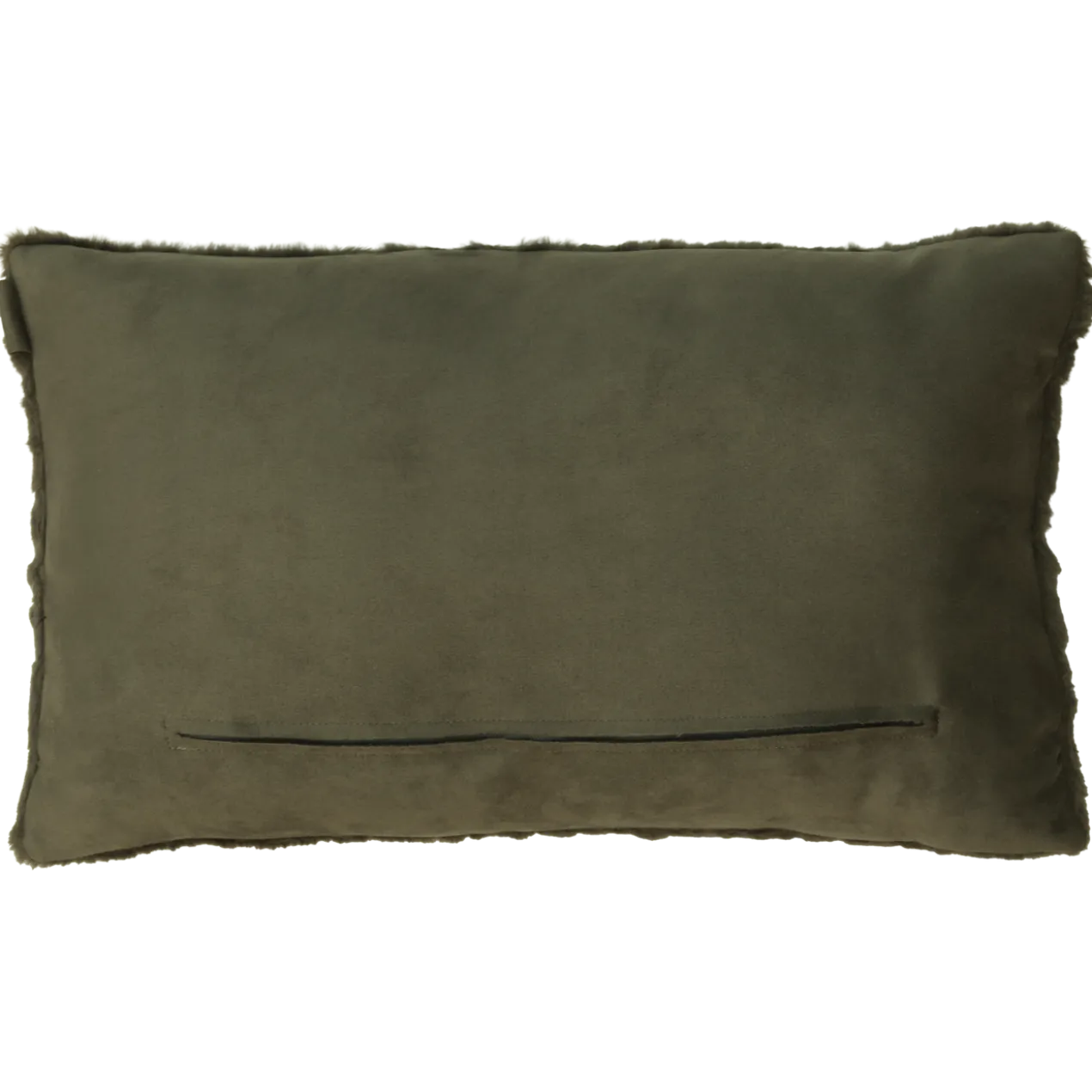Sierkussen bont suede dot olijf 57x37 cm