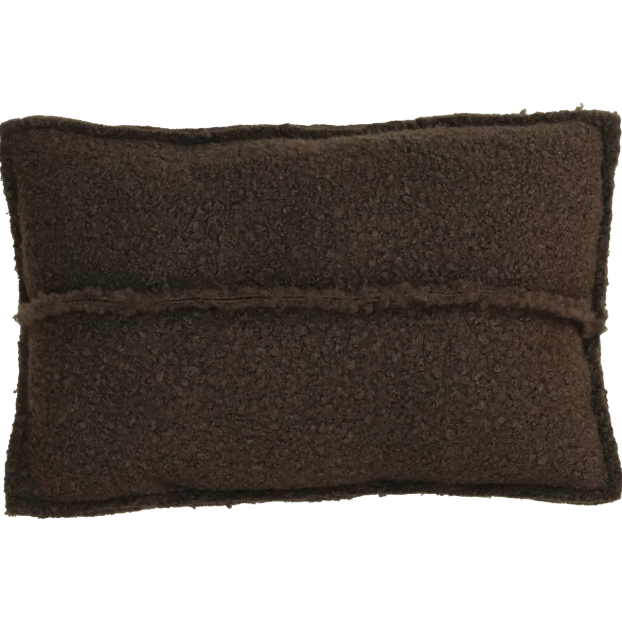 Sierkussen bouclé naad dark chocolate 37x57 cm