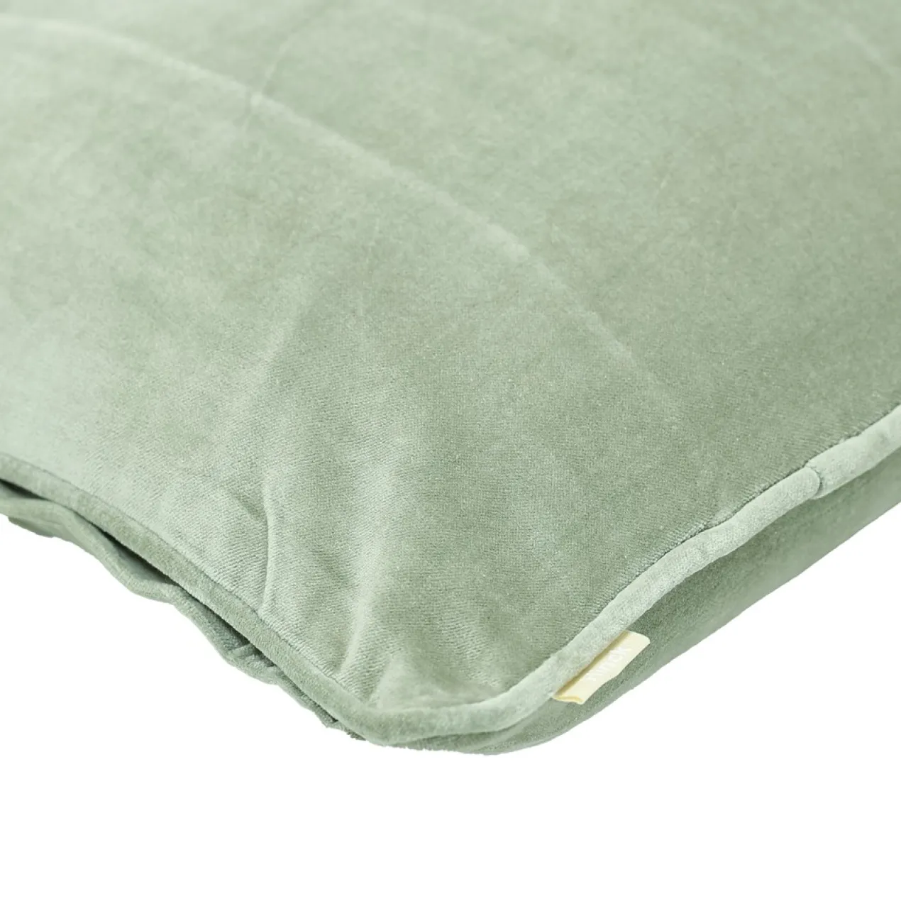 Sierkussen Cord piping velours dewgreen 45x45 cm