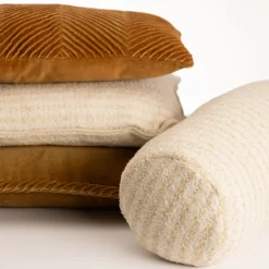 Sierkussen cottonlinnenmix natural stripe 50x50 cm