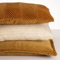 Sierkussen cottonlinnenmix natural stripe 50x50 cm