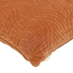 Sierkussen Curve velours cognac 50x50 cm