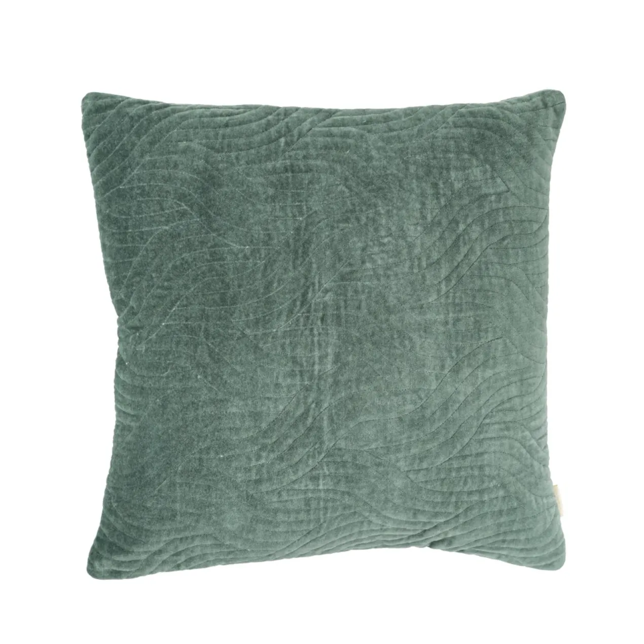 Sierkussen Curve velours seablue 50x50 cm