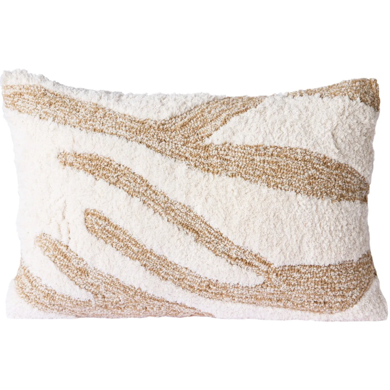 Sierkussen Fluffy 55x35 cm white/beige