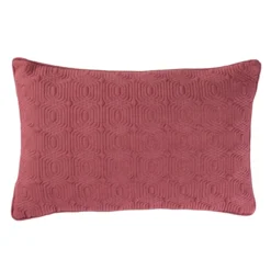 Sierkussen Geo Deco linnen aubergine 35x55 cm