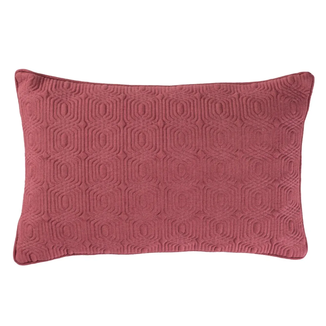 Sierkussen Geo Deco linnen aubergine 35x55 cm