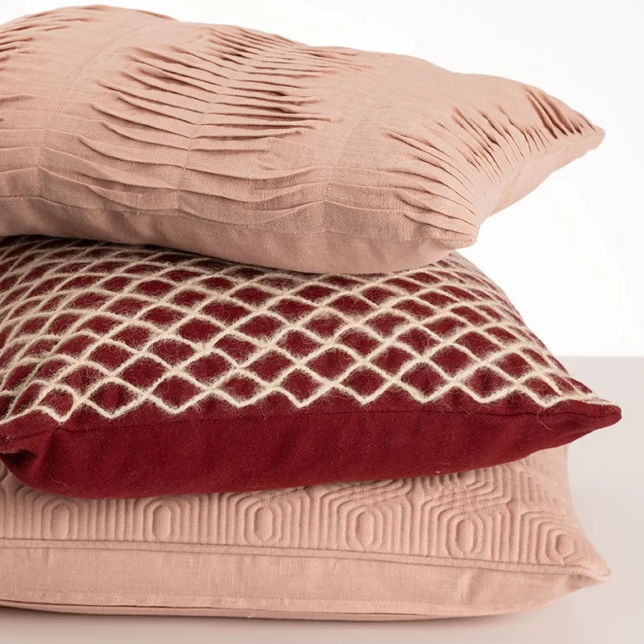 Sierkussen Geo Deco linnen duskypink 35x55 cm