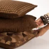 Sierkussen Geo Deco linnen mocca macha 35x55 cm