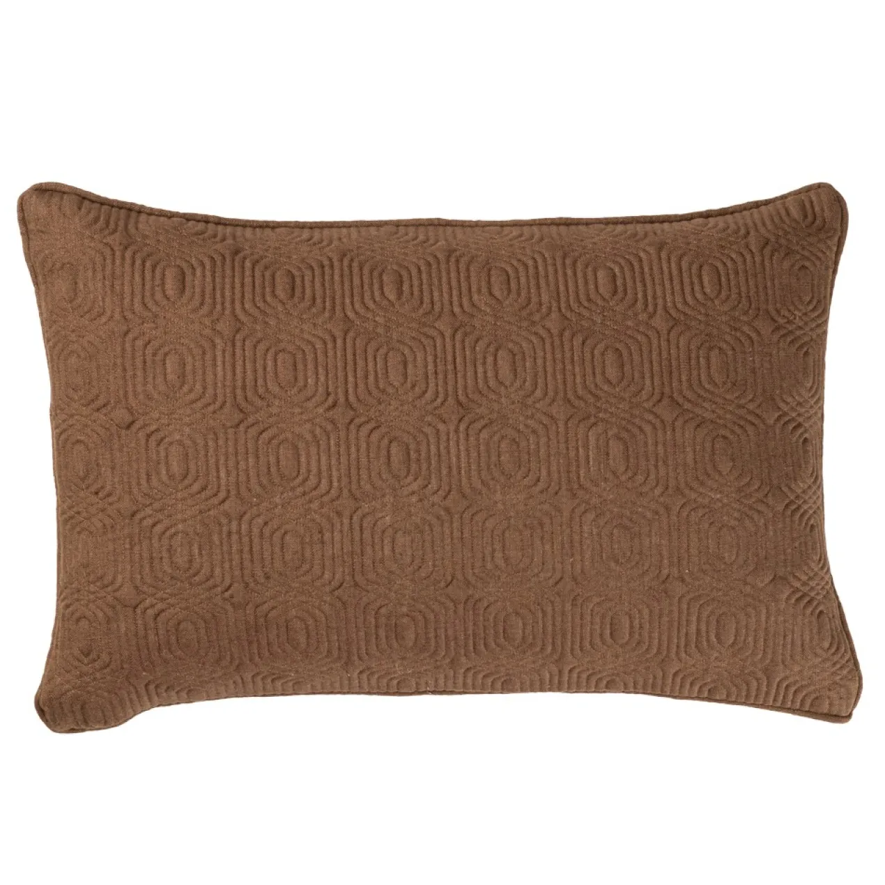 Sierkussen Geo Deco linnen mocca macha 35x55 cm